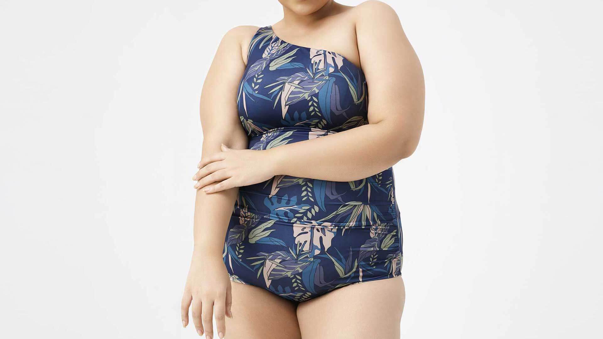 Plus size sidesstrokes swimwear